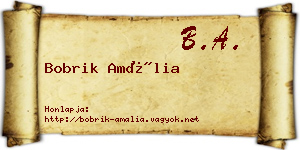 Bobrik Amália névjegykártya
